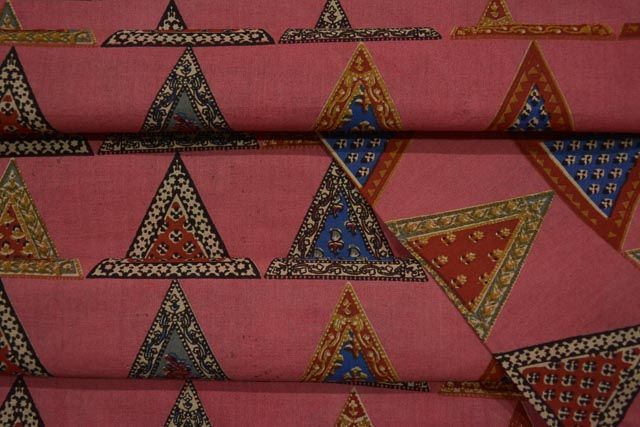Desert Rose Triangle Printed  Mulmul Fabric