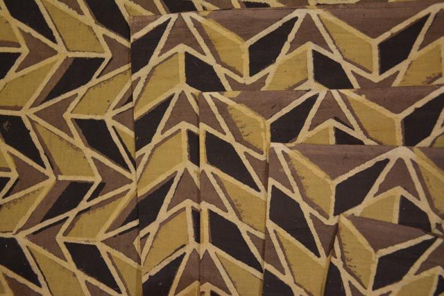Ajrakh Cotton Triangle Block Print Fabric