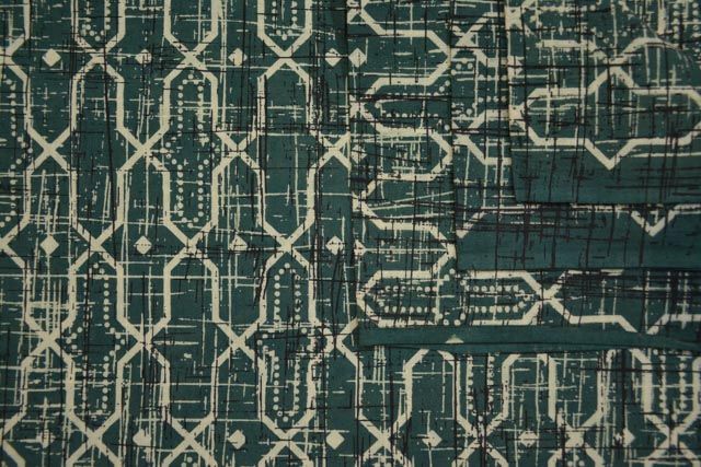 Geometric Printed Green Indian Cotton Fabric