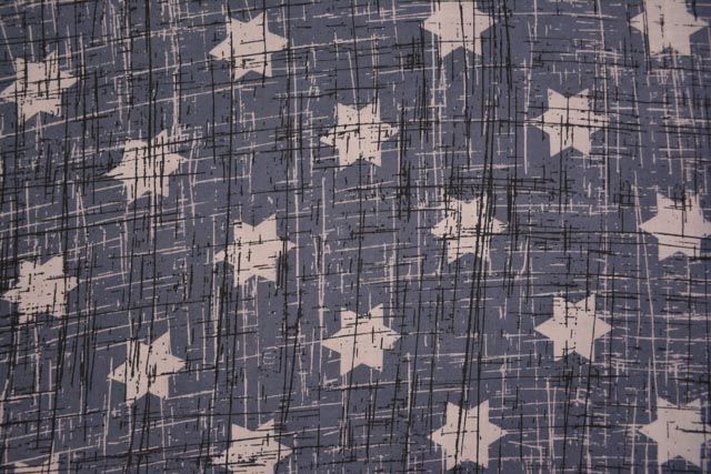 Grey Star Printed Indian Cotton Fabric