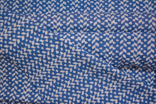 Light Blue Cotton Block Print Fabric