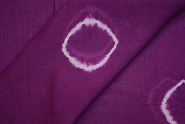Shibori Print Purple Chanderi Fabric