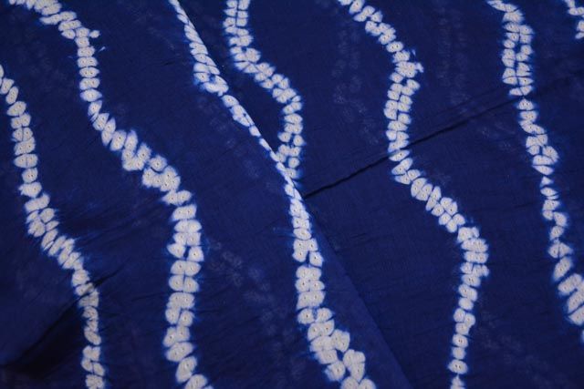 Blue Shibori Print Chanderi Fabric