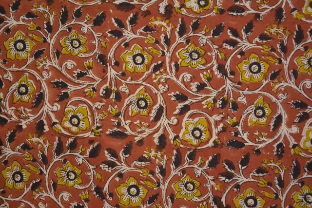 Kalamkari Cotton Floral Print Fabric