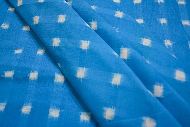Blue Double Ikat Fabric
