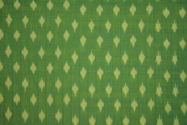 Green Fine Ikat Handloom Fabric