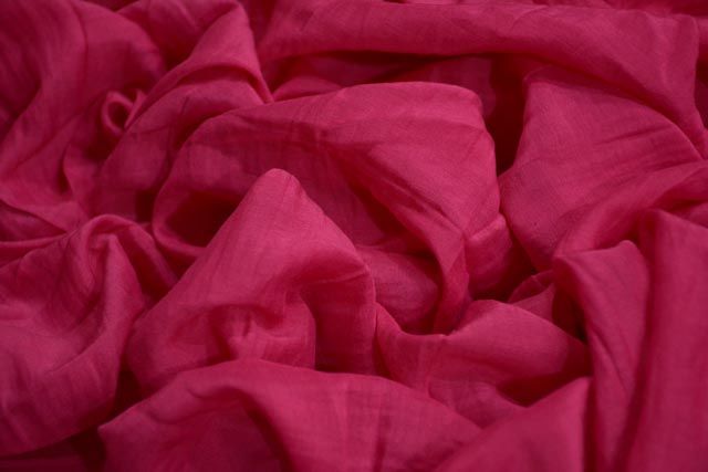 Cabaret Pink Solid Pattern Silk Cotton Fabric