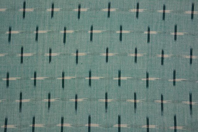 Harbor Green Double Ikat Cotton Fabric 