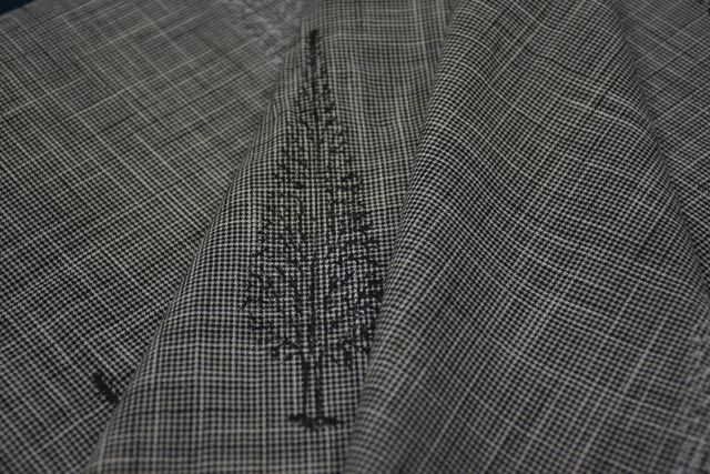 Leaf Design Hand Block Printed Handloom Cotton Fabric