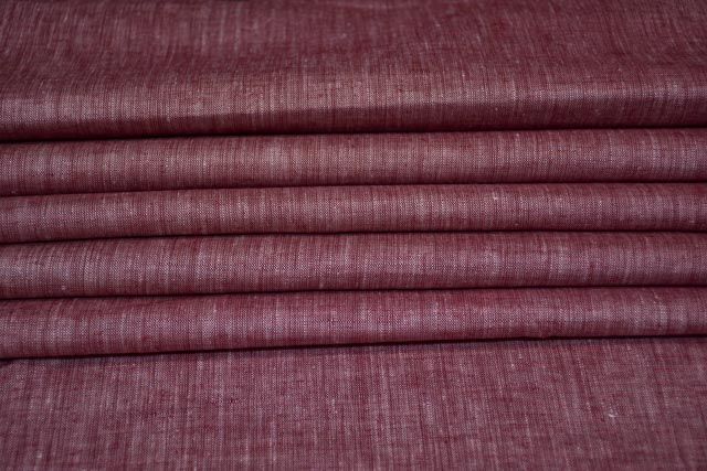 Rustic Red European Linen Fabric