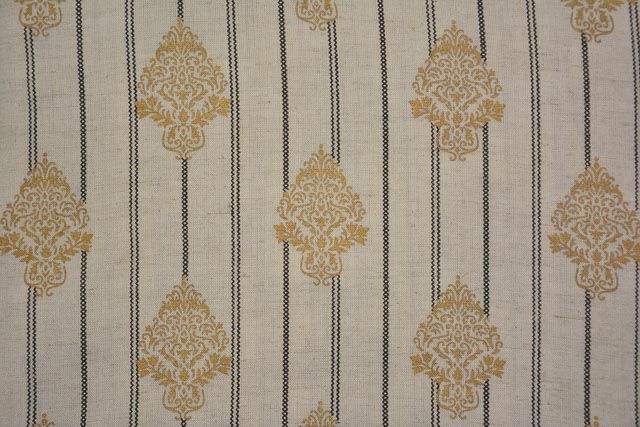 Off White Floral Print Indian Slub Rayon Fabric