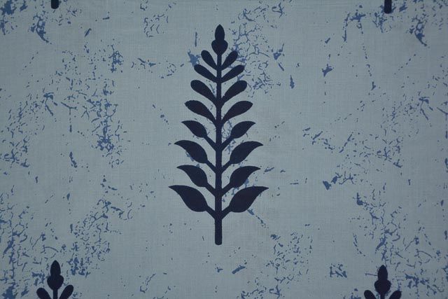 Winter Sky Leaf Print Rayon Fabric