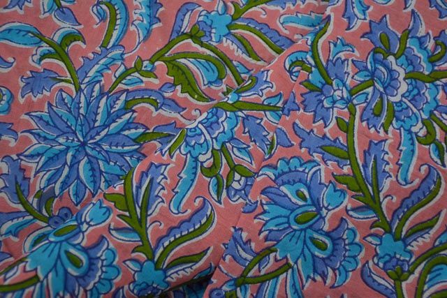 Rose Tan Floral Printed Cotton Fabric