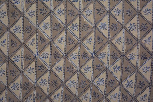 Kashish Grey And Blue Block Print Cotton Fabric