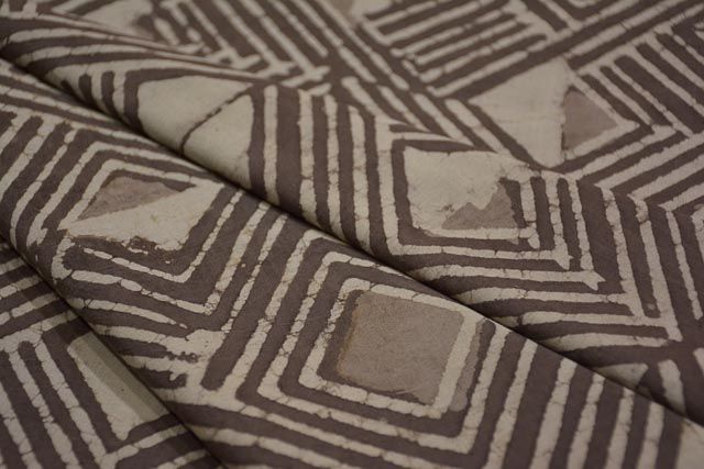 Kashish Grey Geometric Block Print Cotton Fabric
