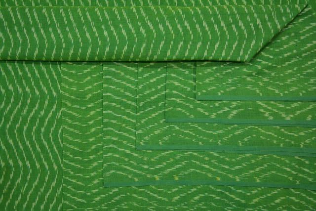 Green Handloom Fine Ikat Fabric