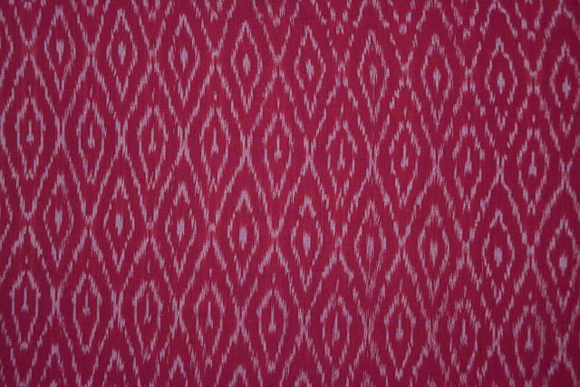 Dark Pink Handloom Fine Ikat Fabric