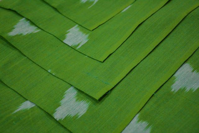 Green Designer Ikat Fabric