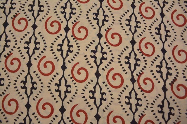 Bagru Red  Block Printed Cotton Fabric
