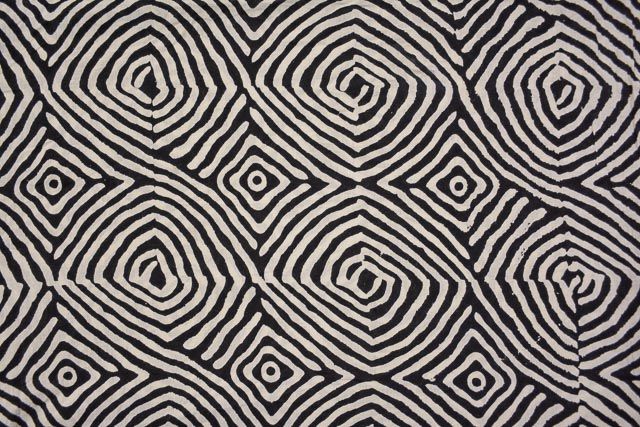 Black And White Cotton Block Print Mulmul Fabric