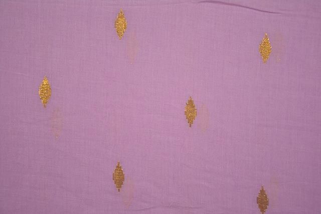 Pink Golden Zari Boota Cotton Fabric