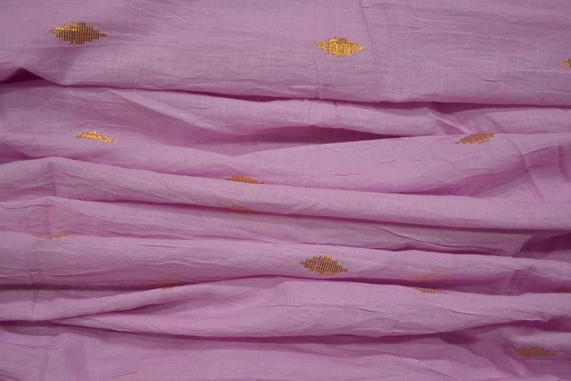 Pink Golden Zari Boota Cotton Fabric