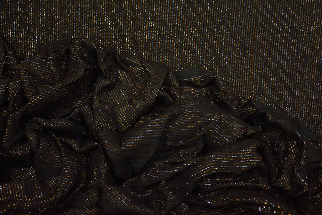 Black Silver Gold Zari Rayon Fabric