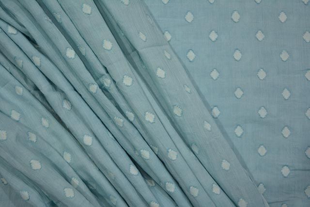 Stratosphere Blue Woven Motif Cotton Fabric