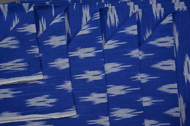 Royal Blue Cotton Ikat Fabric