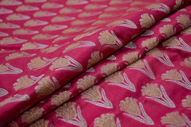 Pink Banarasi Katan Silk Fabric