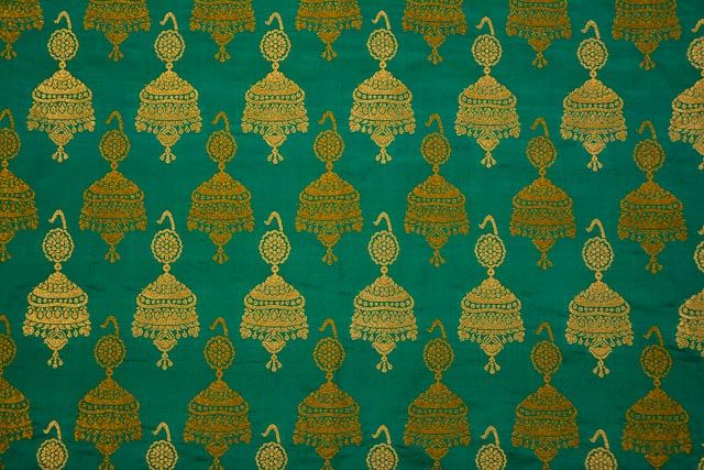 Arcadia Green Banarasi Katan Silk Fabric
