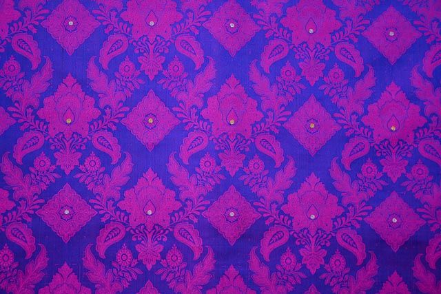 Dazzling Blue Banarasi Zari Thread Silk Fabric