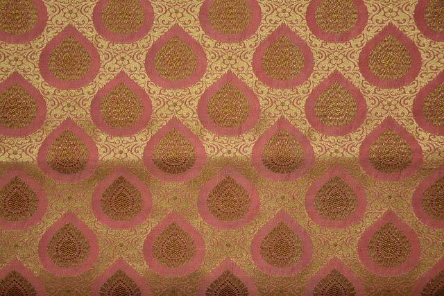 Onion Pink Banarasi Katan Silk Fabric