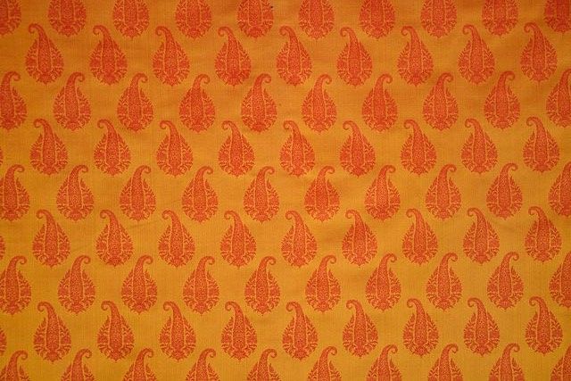 Golden Yellow Banarasi Pure Silk Fabric