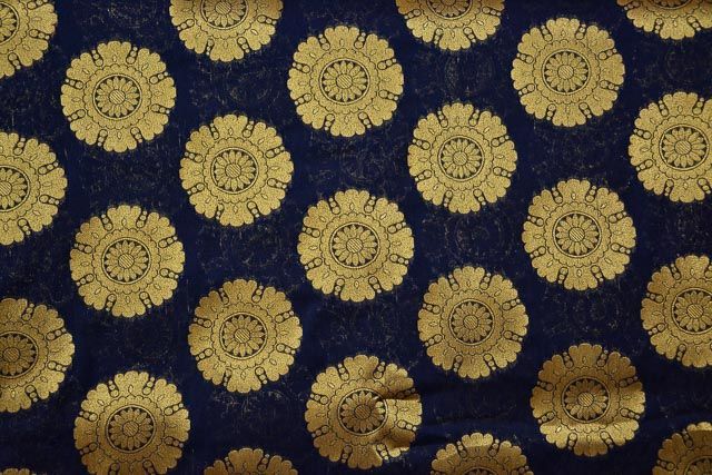 Blue Depths Banarasi Art Silk Fabric