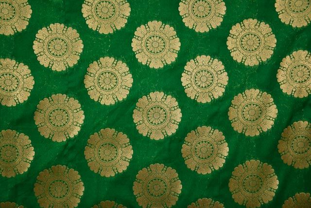 Kelly Green Banarasi Art Silk Fabric