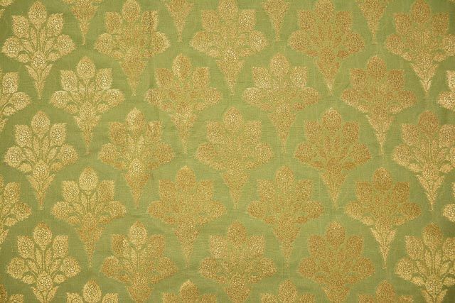 Sap Green Banarasi Art Silk Fabric