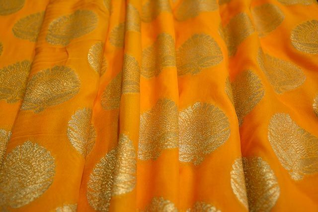 Sunflower Yellow Banarasi Art Silk Fabric