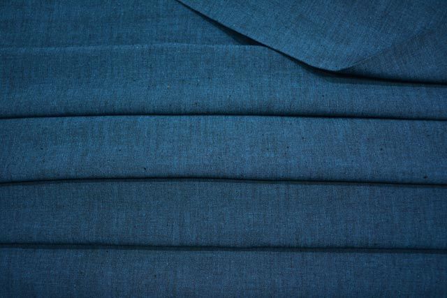 Lyons Blue Double Tone Handwoven Cotton Fabric