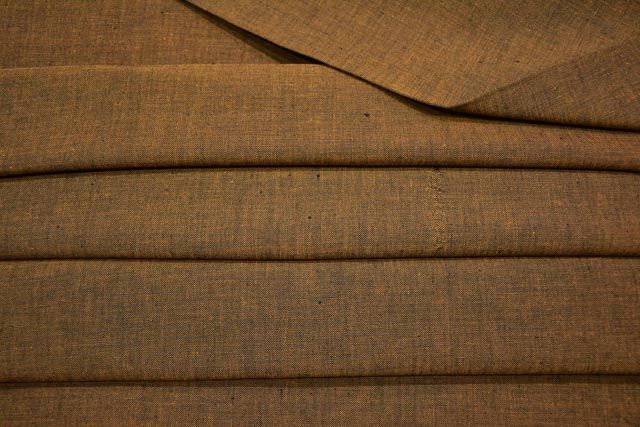 Plantation Brown Double Tone Handwoven Cotton Fabric