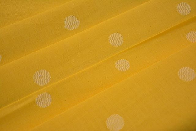 Banana Yellow Jamdani Cotton Fabric Online