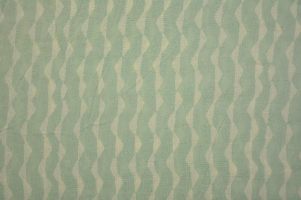 Spray Green Block Print Modal Fabric