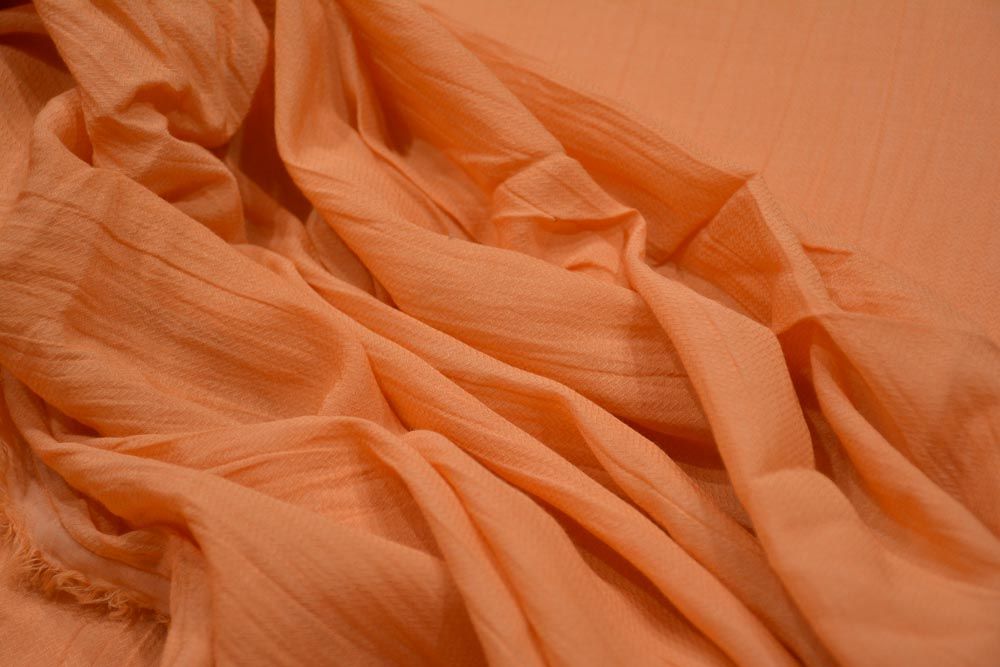 Apricot Peach Self Design Natural Organic Aloevera Fabric