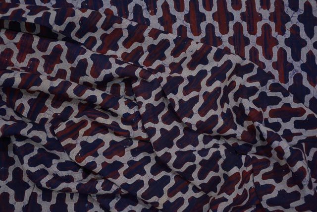 Designer Block Printed Slub Rayon Fabric