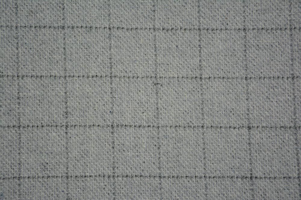 Glacier Grey Checks Tweed Wool Fabric 