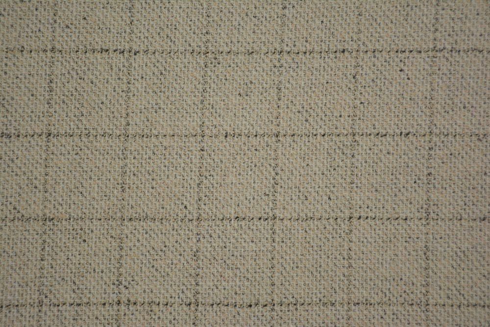 Sandshell Cream Checks Tweed Wool Fabric 