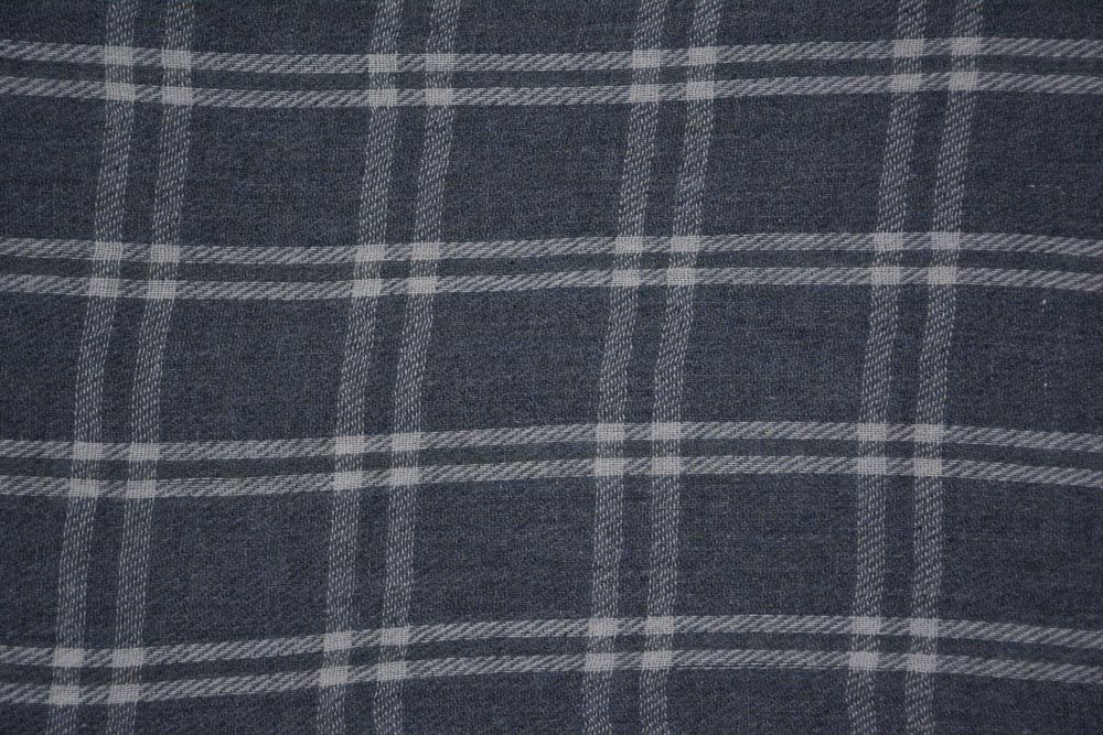 Grey And White Checks Cashmere Wool Stole