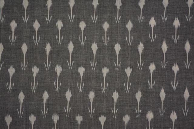 Grey And White Fine Ikat Fabric
