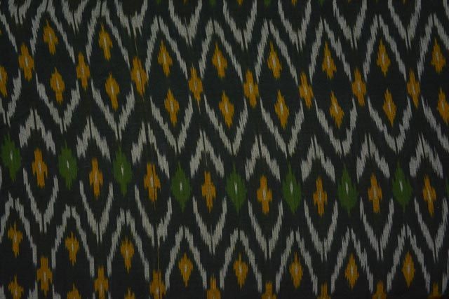 Deep Forest Green  Fine Ikat Fabric