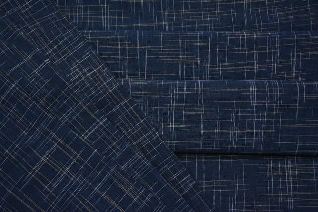 Blue And White Handwoven Cotton Fabric